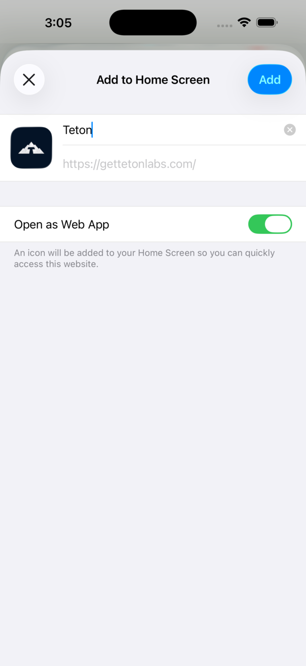 Add to Home Screen