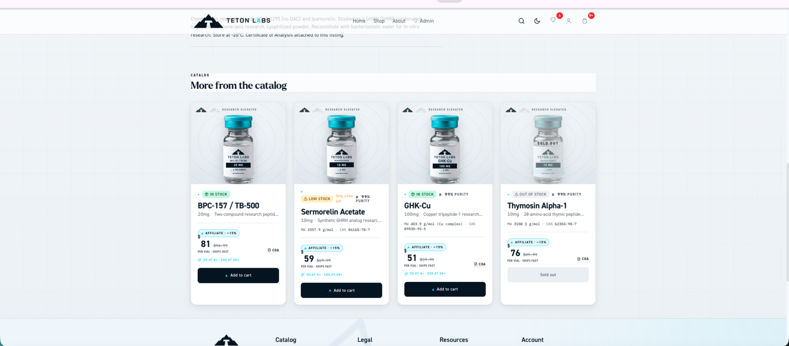 Storefront product recommendations grid
